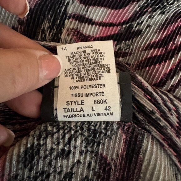 Southern Lady Open Cardigan Womens Size Large Pink Black Gray Zebra Print Jacket - Picture 7 of 8